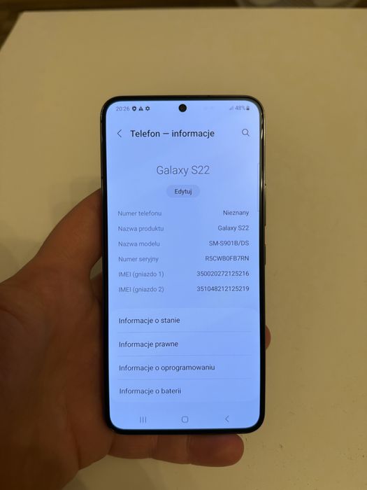 Samsung Galaxy S22 128GB czarny, swietny stan