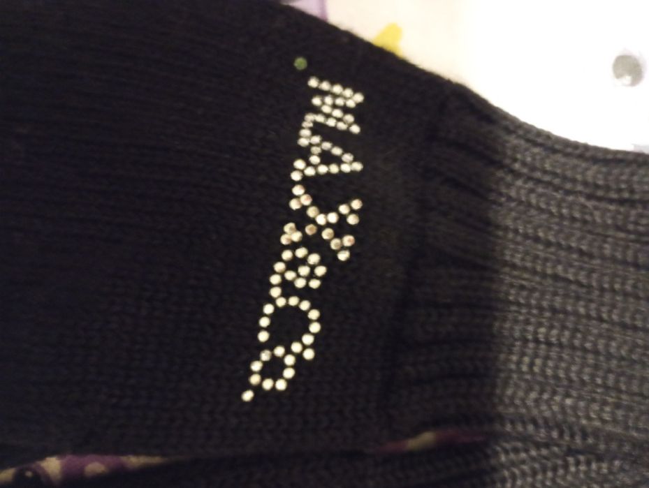 Wełniane długie  czarne rękawiczki nowe