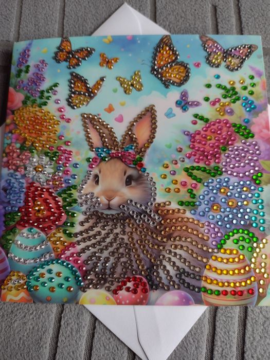 Kartka świąteczna wielkanocna - diamond painting