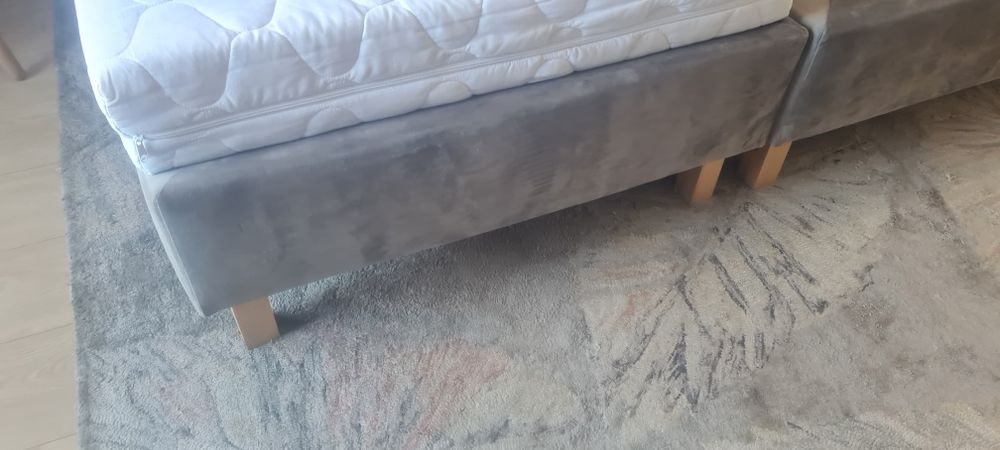Łóżko tapicerowane 200x180 cm, grafit. Materace gratis.