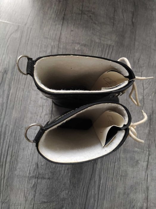 ILSE JACOBSEN Hornbaek czarne ocieplane sznurowane wysokie kalosze r37