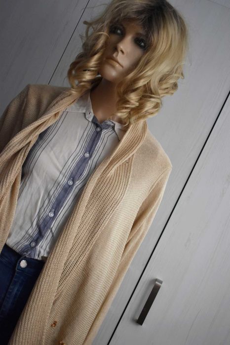 Sweter 38 M kardigan waterfall asymetryczny narzutka H&M dzianinowy