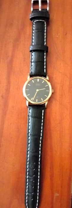 Citizen Quartz genuíno – Clássico Elegante • Bracelete de Pele Nova