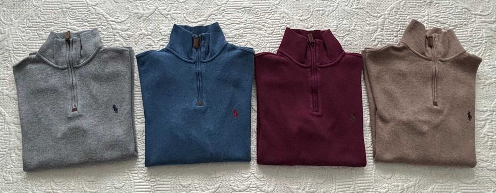 Pullover malha algodão c/ 1/4 zip cinzento XS - Polo Ralph Lauren