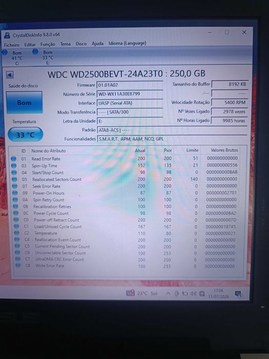 Disco duro 250gb wd 2.5 sata