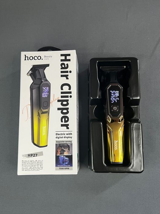 Машинка для стрижки HOCO, тример для волосся, акумуляторна машинка, тример, LED дисплей