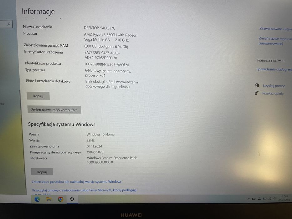 Laptop huawei d14 2021