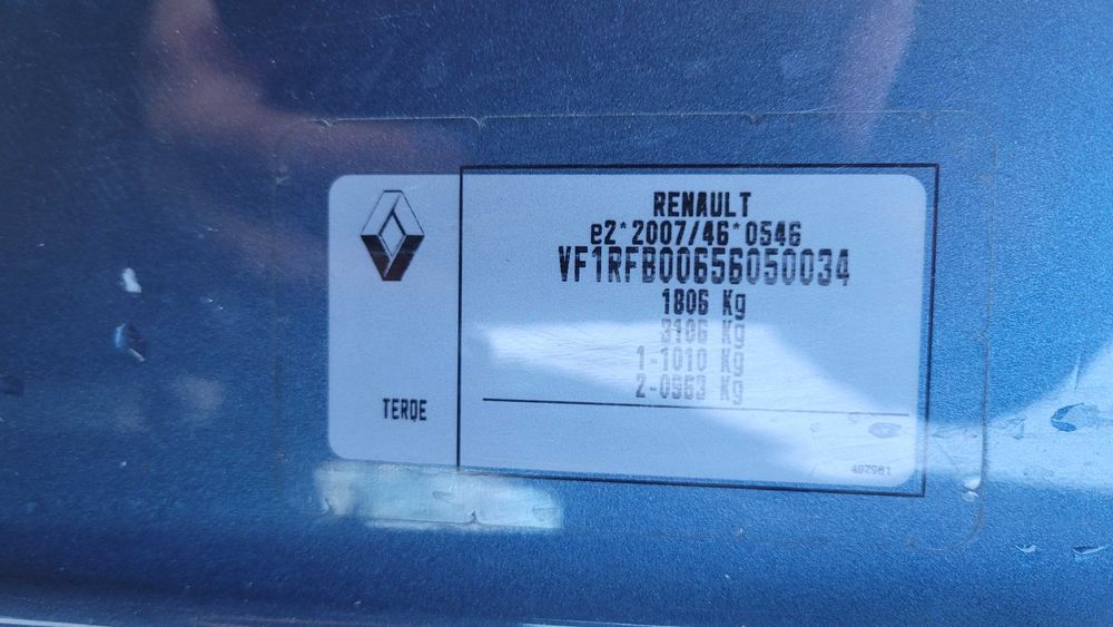Renault megane IV 2016- na części kod koloru TERDE