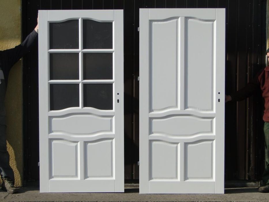 Drzwi wewnętrzne drewniane szpros - pełne BIAŁE OD RĘKI