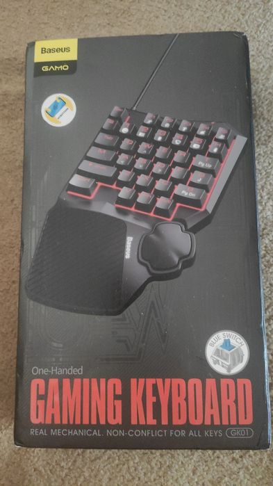 Ігрова клавіатура Baseus GAMO One-Handed Gaming Keyboard з адаптером