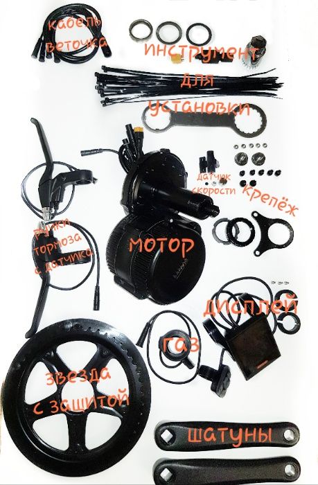 Электронабор для велосипеда Bafang 8fun 750w 48v в каретку миддрайв