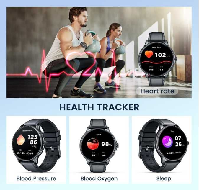 SMARTWATCH  Wodoodporny IP68 Czarny