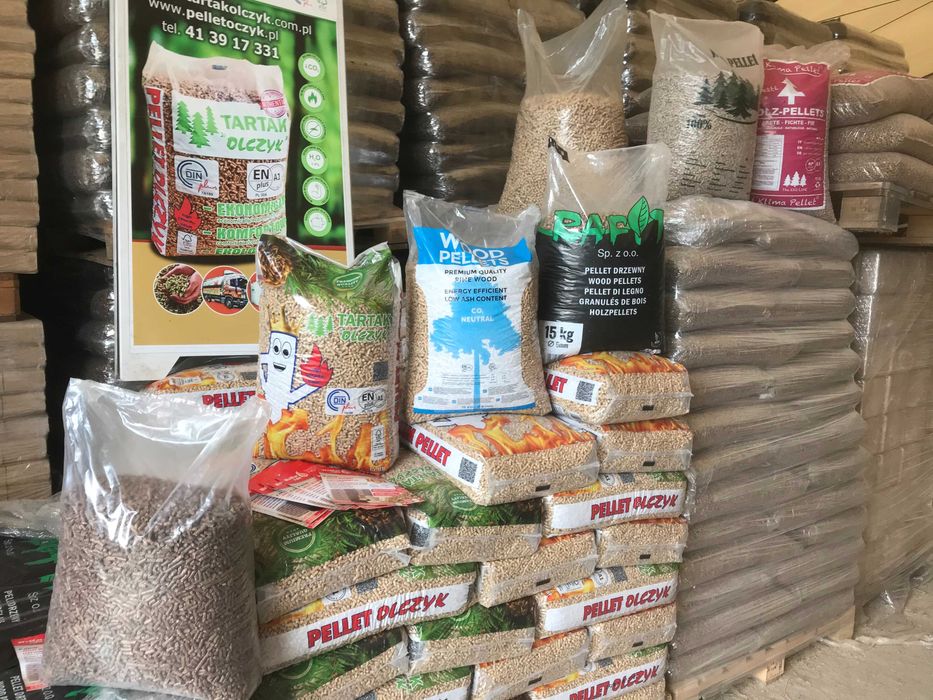Pellet sosna buk wysoka kaloryczność klasa A1 dowóz z rozładunkiem