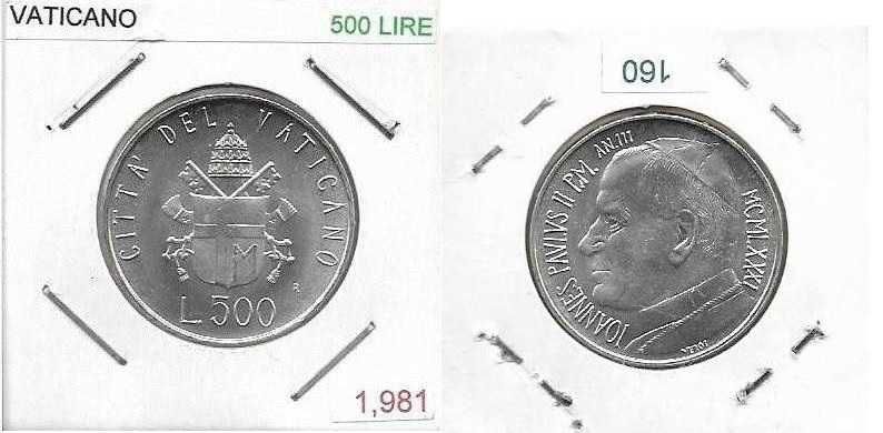 Vaticano - - - 500 Lire - 1981 - -- João Paulo II - - - Moeda de Prata