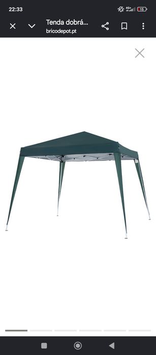 Toldo verde dobrável