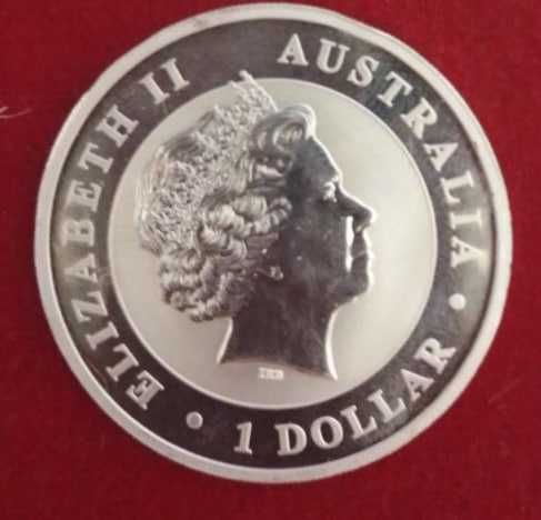 AUSTRALIA ELIZABETH 2  1 DOLLAR  KOOKABURRA 2012 1oz 999 silver монета