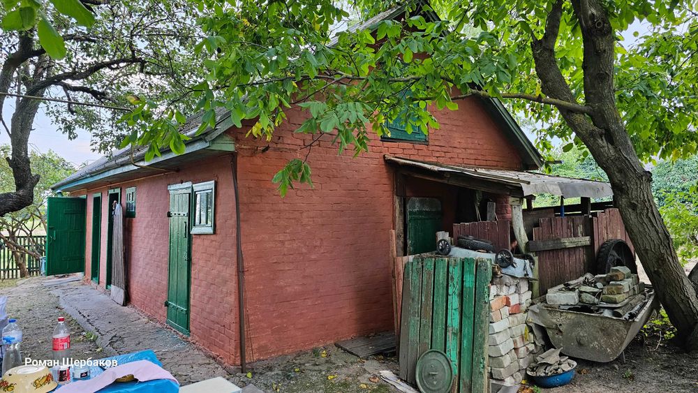 Будинок в селі з газом, пічкою, свердловиною, гарна земельна ділянка