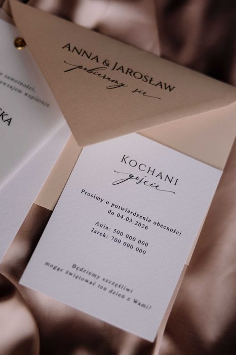zaproszenia ślubne Anna z kalką