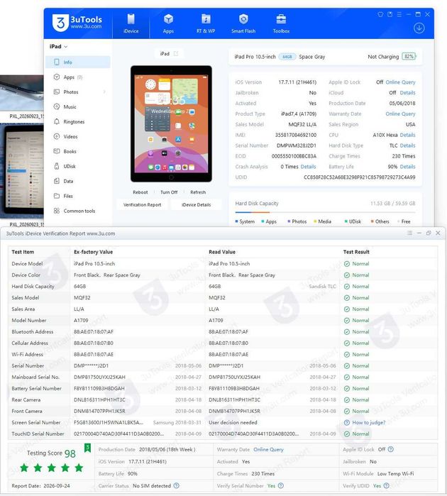 120 Hz 4 динаміки акб 90% Apple iPad Pro 10.5" 64 gb LTE без обмежень та ремонтів + чохол