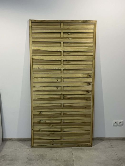 Drewniany panel ogrodowy / płot lamelowy 180x90 cm