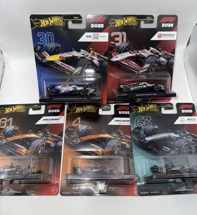 Set de 5x Formula 1 2025 Hot Wheels Premium