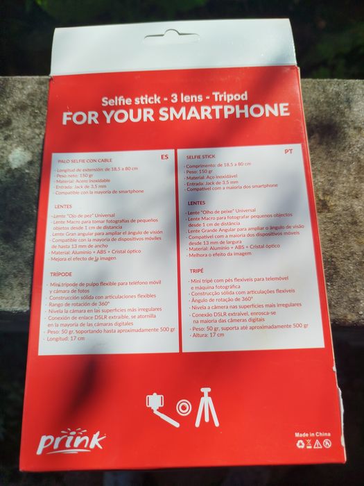 Selfie stick - 3 Lens - Tripod