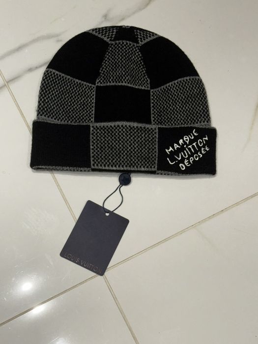 Louis vuitton czarna czapka zimowa