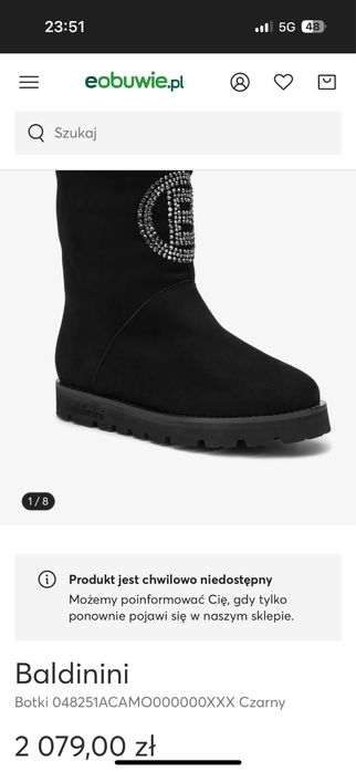 Baldinini botki swarovski kozaki futerko plato koturn sniegowce