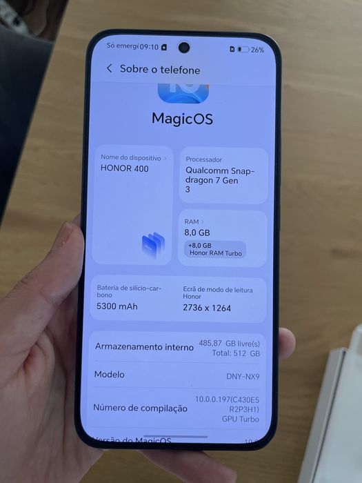 Honor 400 5G - telemóvel impecável