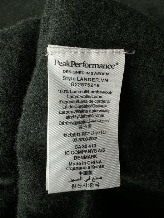 Peak Performance wełniany sweter sweterek butelkowa zieleń M