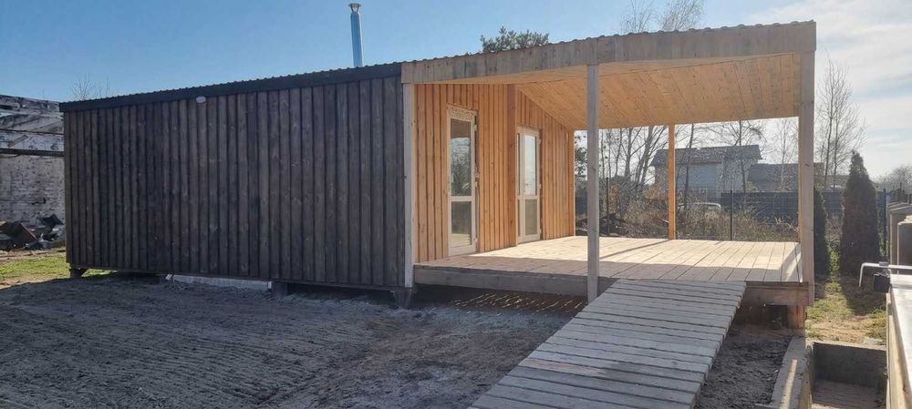 Продаж модульного будинку б/в 37м² з меблями та терасою