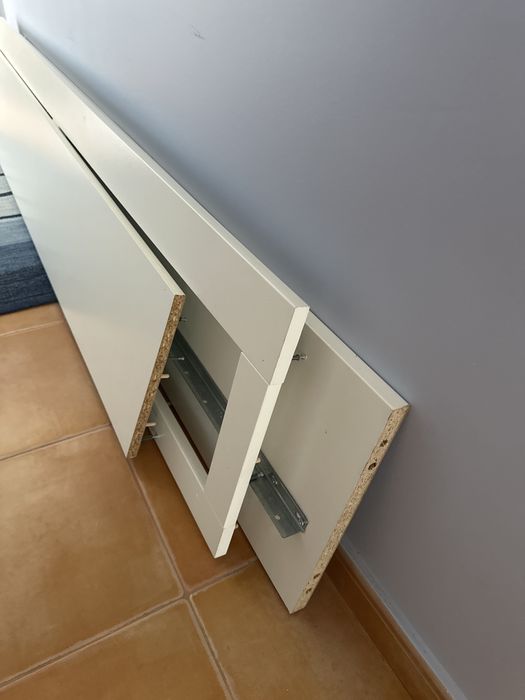 IKEA BRIMNES Cama individual dupla com 2 gavetas 2 colchões