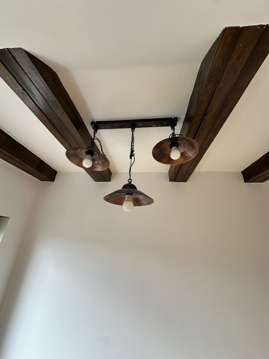 Lampa wisząca LOFT – 3 punkty świetlne – Postarzana Miedź / Industrial