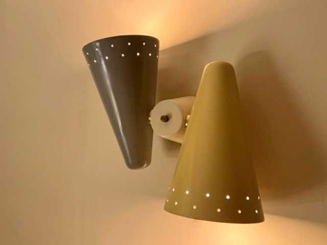 Par de candeeiros de parede Louis Kalff Philips ND16, anos 50