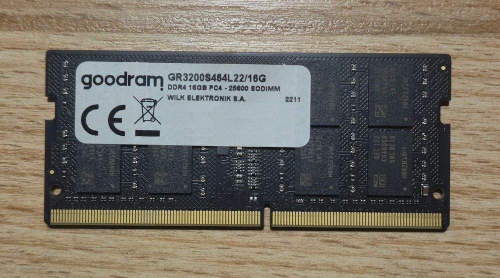 Pamięć RAM GOODRAM 16GB DDR4 3200MHz SODIMM – GR3200S464L22/16G