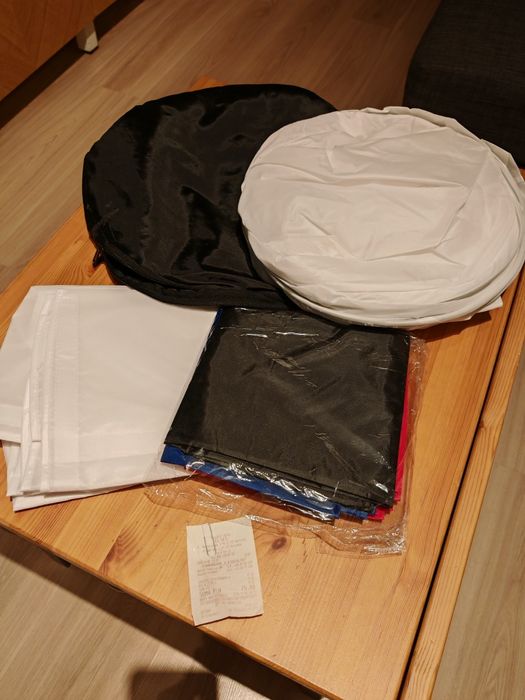 Namiot bezcieniowy sześcian 80-tka. Zestaw 3  kolorowe tła