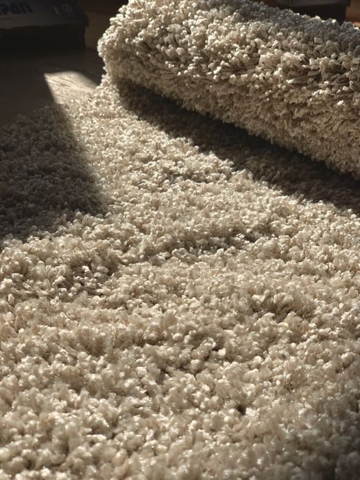Килим ворсистий ковер ворсовий лапша беж