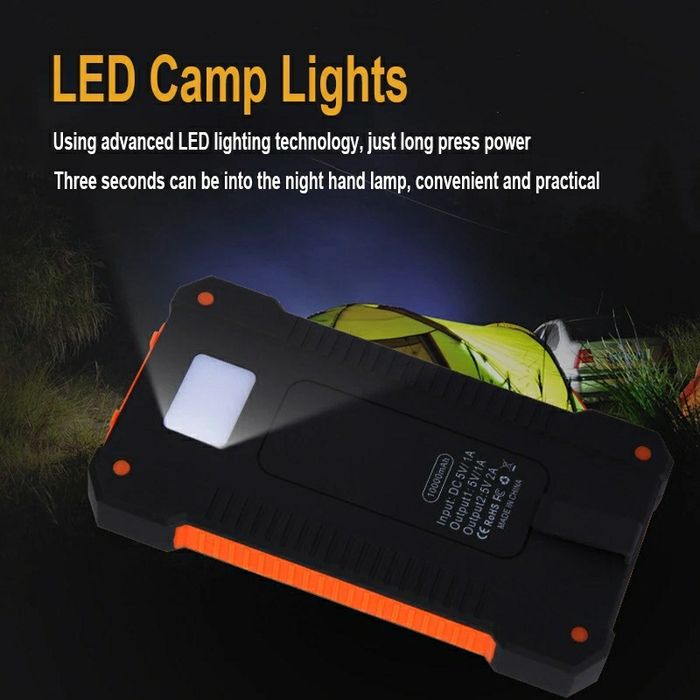 Power Bank Solar 30000 mAh à Prova de Água