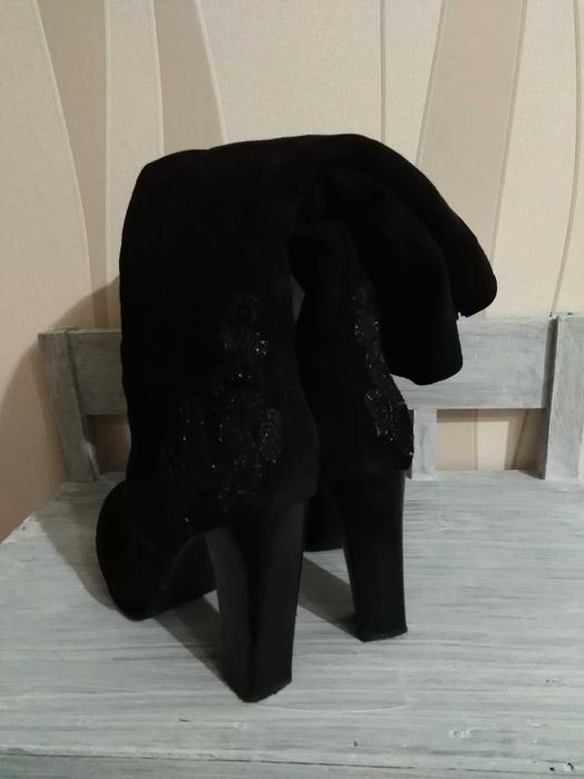 Сапоги женские зимние,натуральний замш