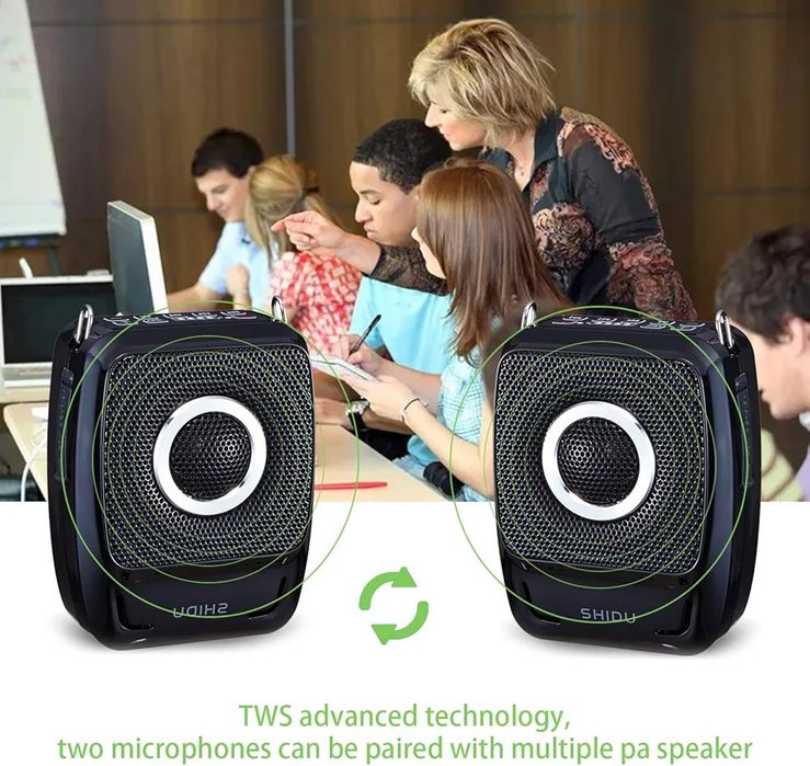 Przenośny wzmacniacz głosu głośnik z mikrofonami dla przewodnika shidu