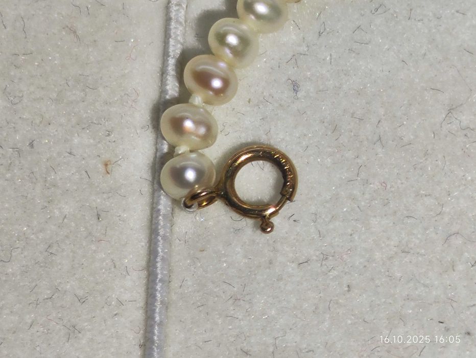 Perły złoto naszyjnik oryginał