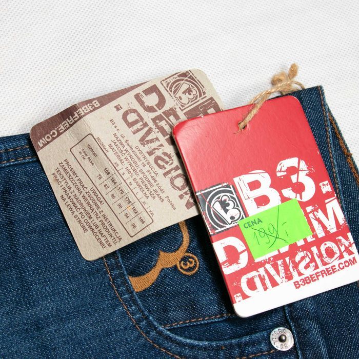 NOWE y2k B3 Denim Division spodnie jeansowe vintage baggy skate 30/30