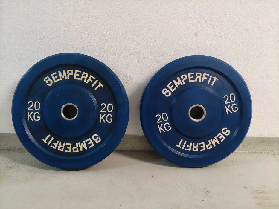 Discos Bumper Coloridos SemperFit 20kg (Par - 40kg) - Óptimo Estado