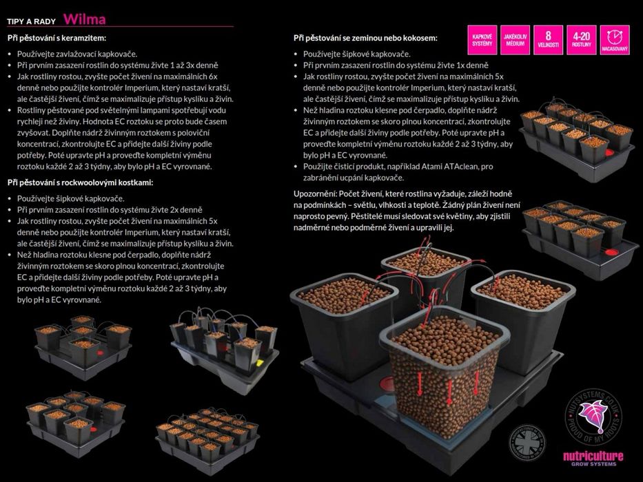 Sistema de rega automático hidroponia WILMA 16 vasos