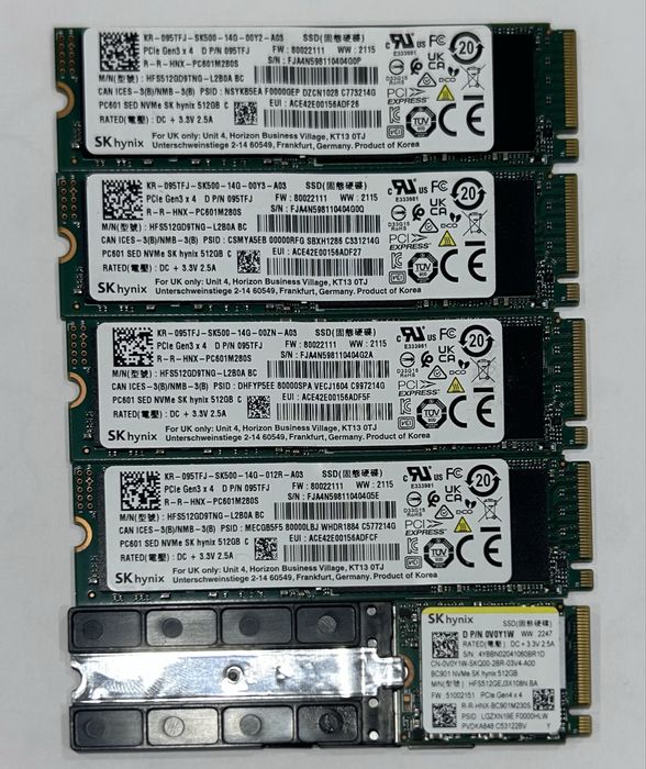 SSD M.2 NVMe 512GB/256GB
