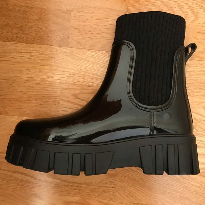 Botas de combate Sugerpunk, pretas com sola grossa