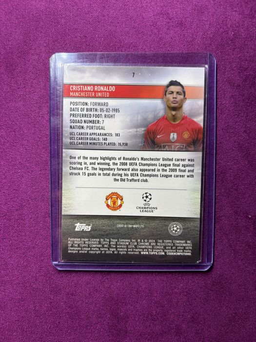 Cristiano Ronaldo card Topps stadium club chrome