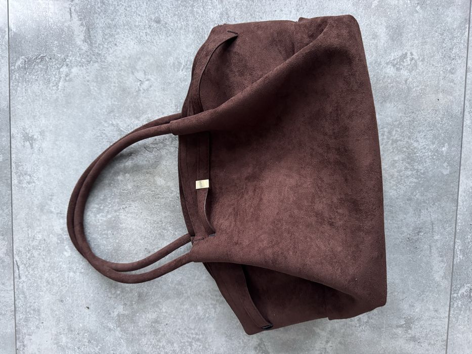 Замшева сумка шоколадна Zara