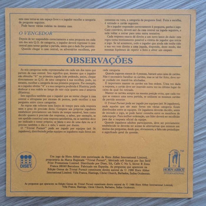 Trivial Pursuit – Edição Portuguesa GFNUS (anos 90)