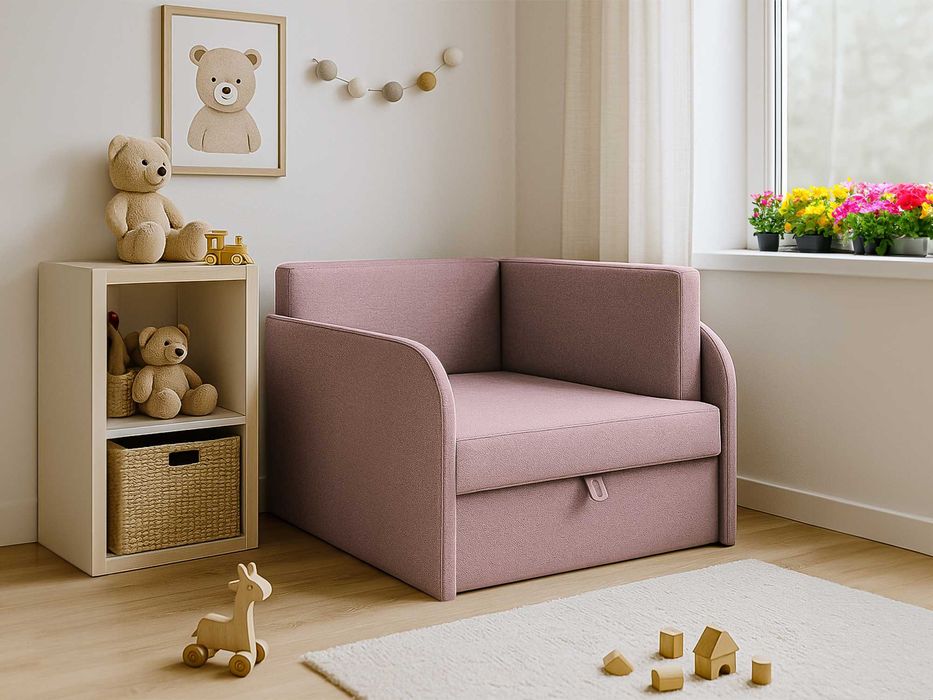 Łóżko dziecięce rozkładane z pojemnikiem Franek fotel tapczan sofa
